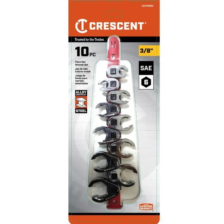 CRESCENT Set of 10 3/8 in Drive SAE Flare Nut Wrench - GW CCFWS0N CRESCENT