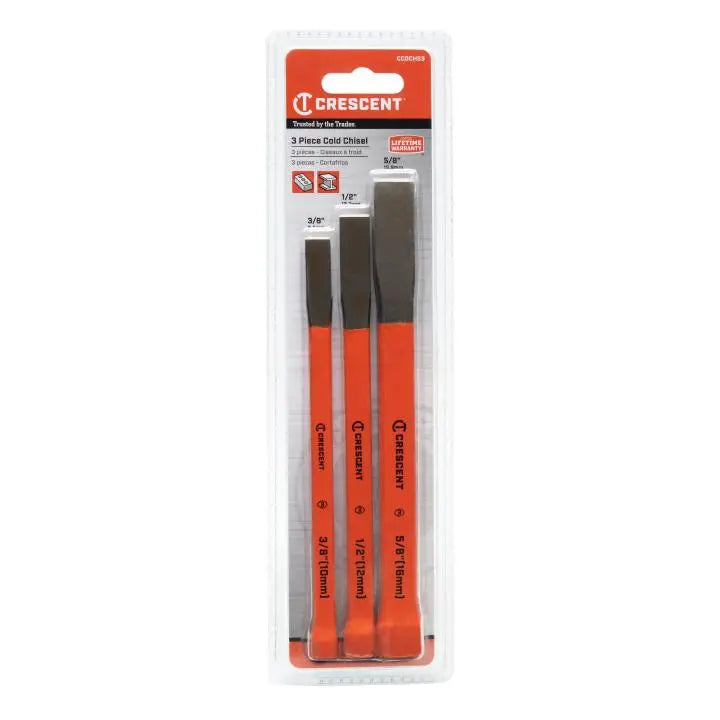 CRESCENT Set of 3 Cold Chisel - GW CCOCHS3 Chisel Set CRESCENT
