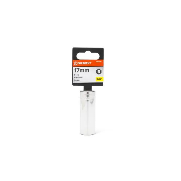 CRESCENT 3/8 in Drive 6 Point Metric Deep Socket, 17mm - GW CDDS47N