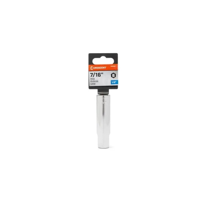 CRESCENT 1/2 in Drive 6 Point SAE Deep Socket, 7/16 in - GW CDDS55N