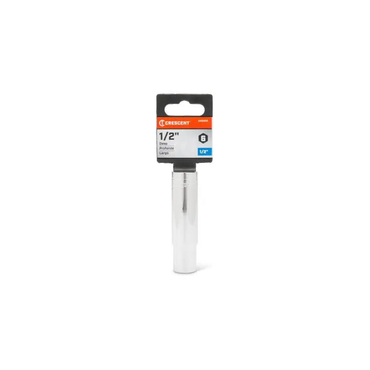 CRESCENT 1/2 in Drive 6 Point SAE Deep Socket, 1/2 in - GW CDDS56N