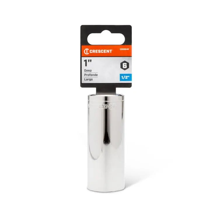 CRESCENT 1/2 in Drive 6-Point SAE Deep Socket, 1 in - GW CDDS64N CRESCENT