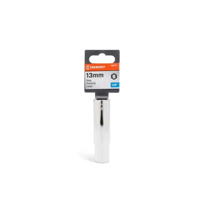 CRESCENT 1/2 in Drive 6 Point Metric Deep Socket, 13mm - GW CDDS72N