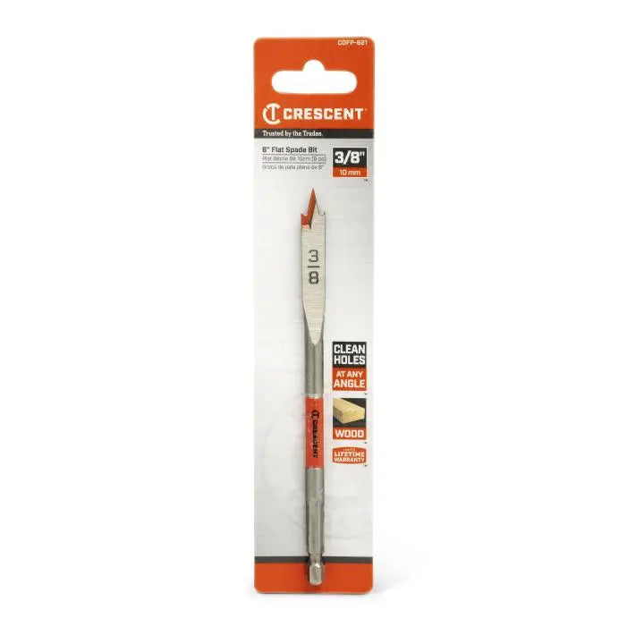 CRESCENT Flat Spade Drill Bit, 3/8 in x 6 in - GW CDFP-621 Drill Bit CRESCENT