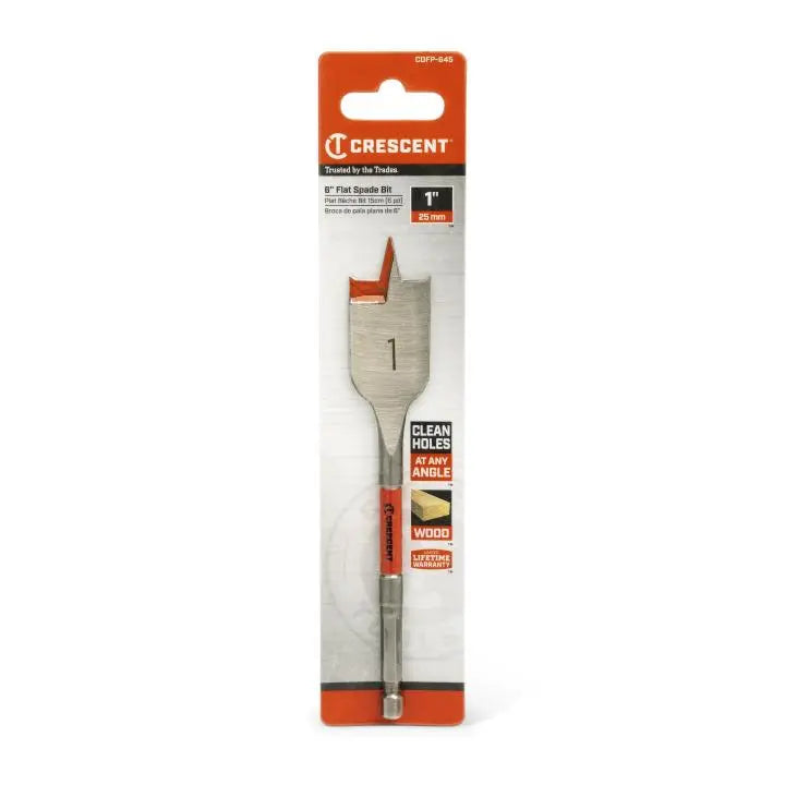 CRESCENT Flat Spade Drill Bit, 1 in x 6 in - GW CDFP-645 Drill Bit CRESCENT
