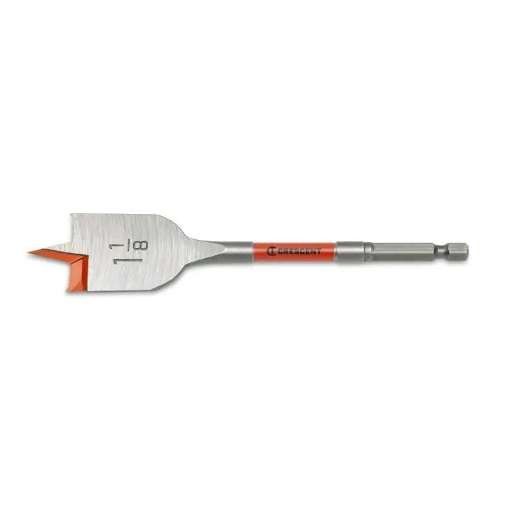 CRESCENT Flat Spade Drill Bit, 1-1/8 in x 6 in - GW CDFP-647 Drill Bit CRESCENT
