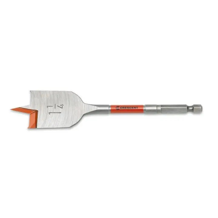 CRESCENT Flat Spade Drill Bit, 1-1/4 in x 6 in - GW CDFP-649 Drill Bit CRESCENT