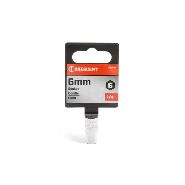CRESCENT 1/4 in Drive 6 Point Metric Standard Socket, 6mm - GW CDS13N