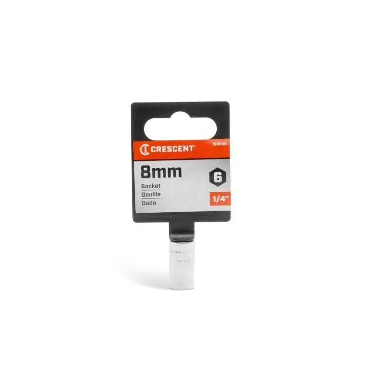 CRESCENT 1/4 in Drive 6 Point Metric Standard Socket, 8mm - GW CDS15N