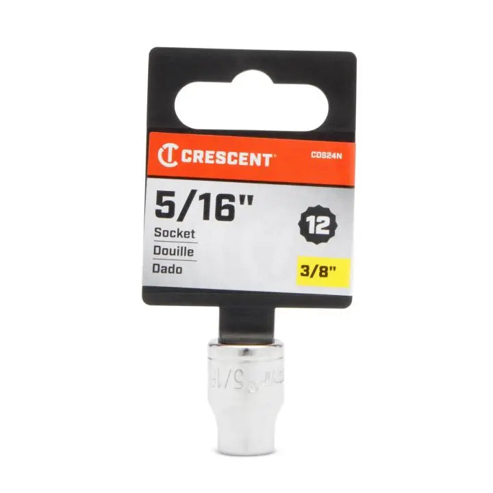 CRESCENT 3/8 in Drive 12 Point SAE Standard Socket, 5/16 in - GW CDS24N
