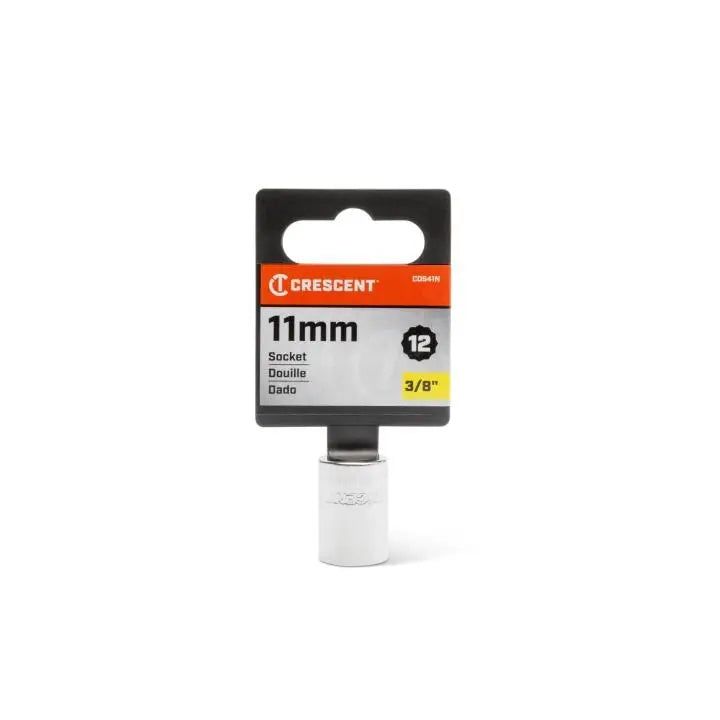 CRESCENT 3/8 in Drive 12 Point Metric Standard Socket, 11mm - GW CDS41N