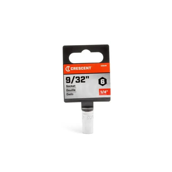CRESCENT 1/4 in Drive 6 Point SAE Standard Socket, 9/32 in - GW CDS4N