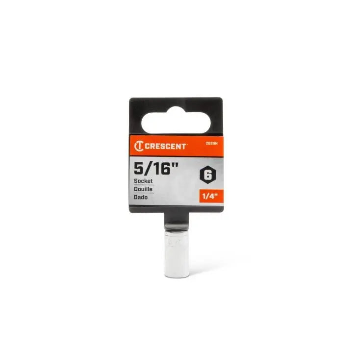 CRESCENT 1/4" Drive 6 Point Standard SAE Socket 5/16" - CDS5N CRESCENT