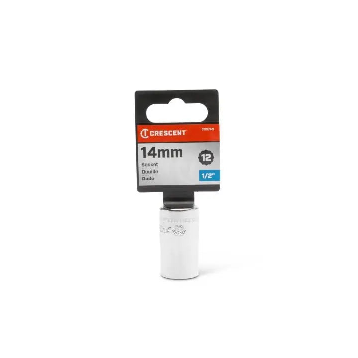 CRESCENT 1/2 in Drive 12 Point Metric Standard Socket, 14mm - GW CDS74N