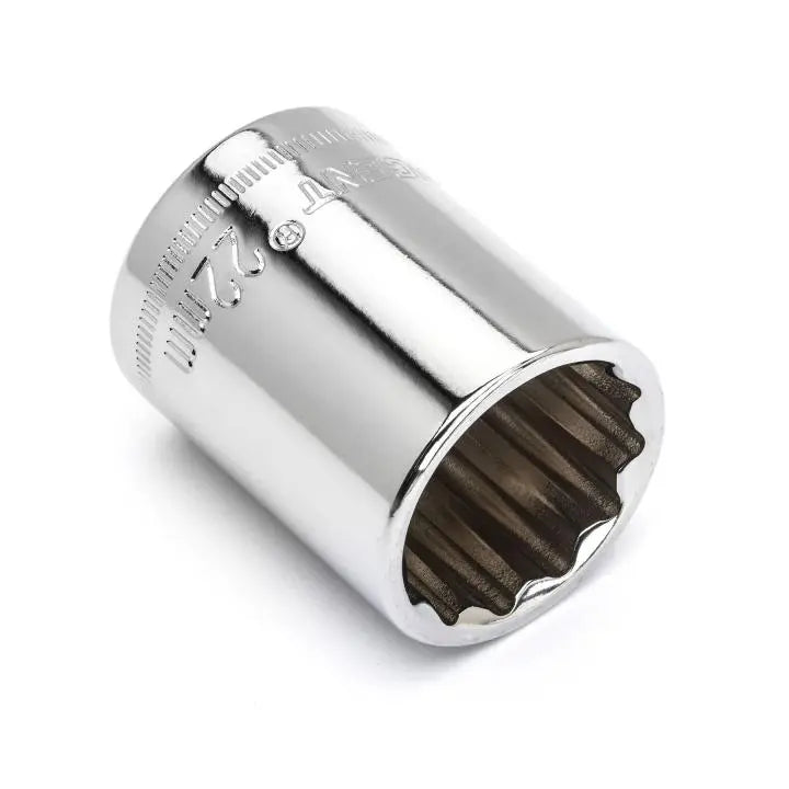 CRESCENT 1/2 in Drive 12 Point Metric Standard Socket, 22mm - GW CDS82N