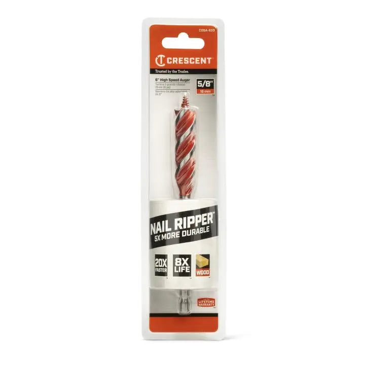 CRESCENT High Speed Auger Drill Bit, 5/8 in x 6 in - GW CDSA-633 Drill Bit CRESCENT