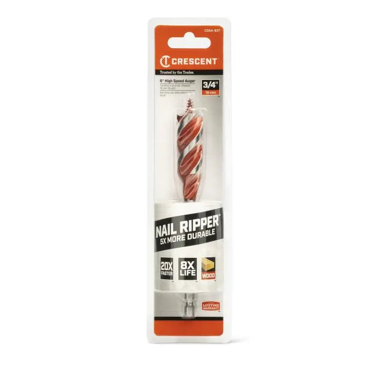 CRESCENT High Speed Auger Drill Bit, 3/4 in x 6 in - GW CDSA-637 Drill Bit CRESCENT