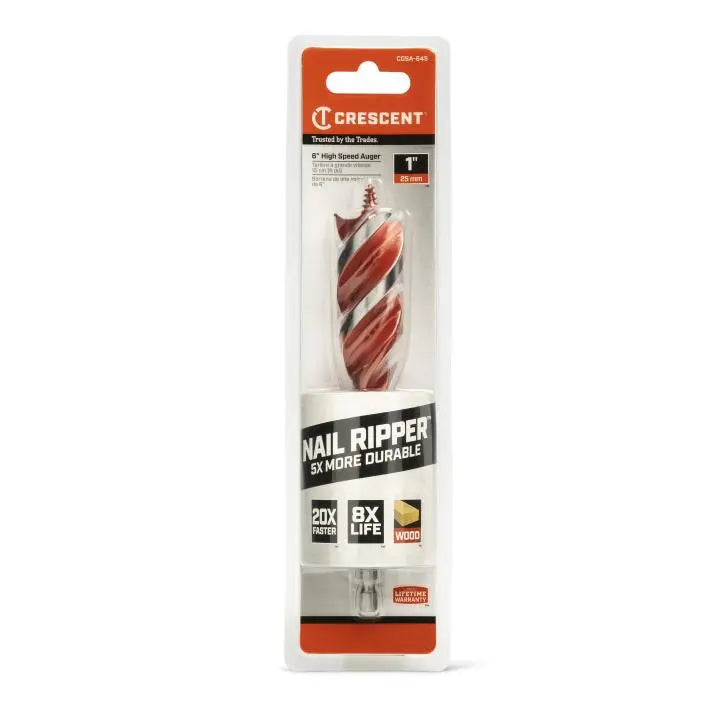 CRESCENT High Speed Auger Drill Bit, 1 in x 6 in - GW CDSA-645 Drill Bit CRESCENT