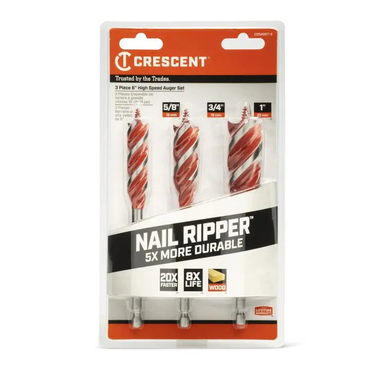 CRESCENT Set of 3 High Speed Auger - GW CDSASET-3 Auger Set CRESCENT