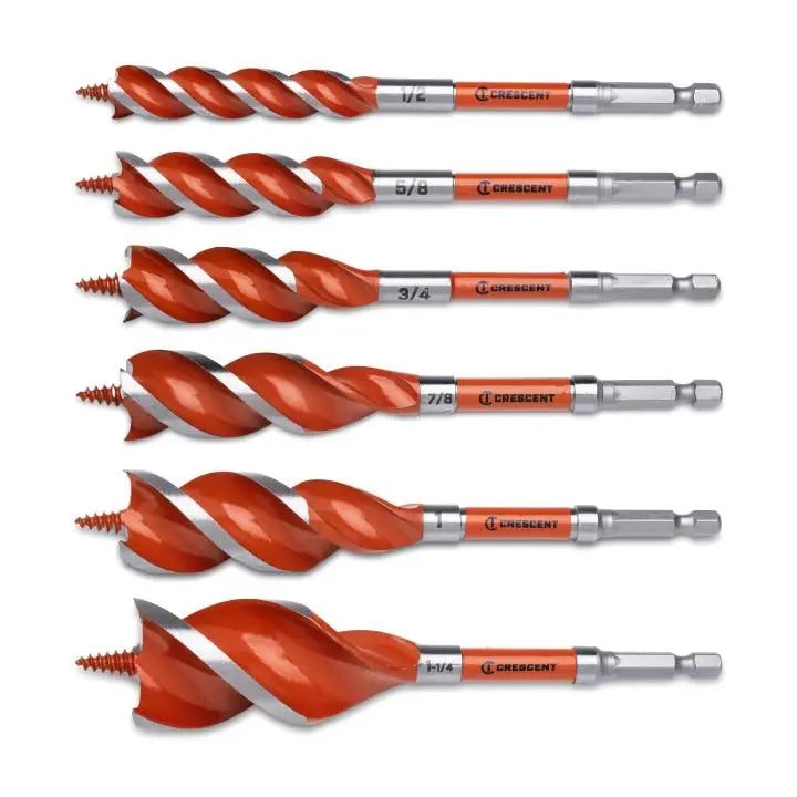 CRESCENT Set of 6 High Speed Auger - GW CDSASET-6 Auger Set CRESCENT