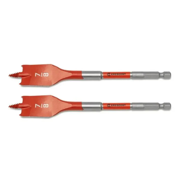 CRESCENT Set of 2 Screw Point Spade Drill Bit, 7/8 in x 6 in - GW CDSP-641-2 Drill Bit Set CRESCENT