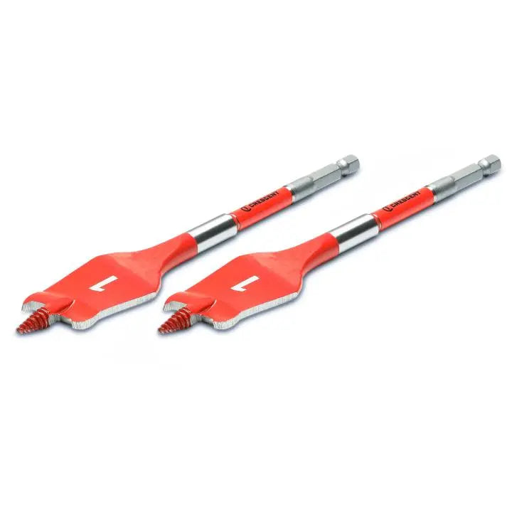 CRESCENT Set of 2 Screw Point Spade Drill Bit, 1 in x 6 in - GW CDSP-645-2 Drill Bit Set CRESCENT