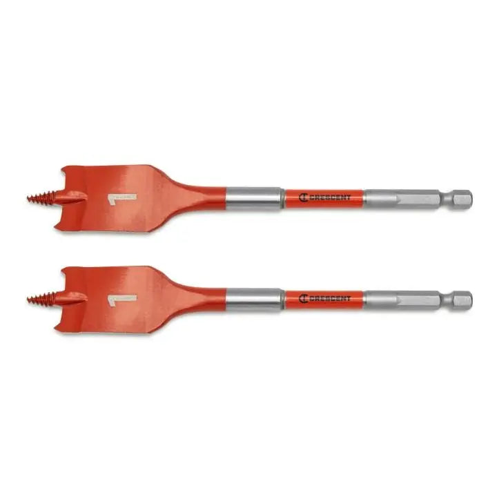 CRESCENT Set of 2 Screw Point Spade Drill Bit, 1 in x 6 in - GW CDSP-645-2 Drill Bit Set CRESCENT