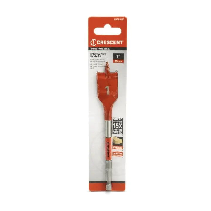 CRESCENT Screw Point Spade Drill Bit, 1 in x 6 in - GW CDSP-645 Drill Bit CRESCENT