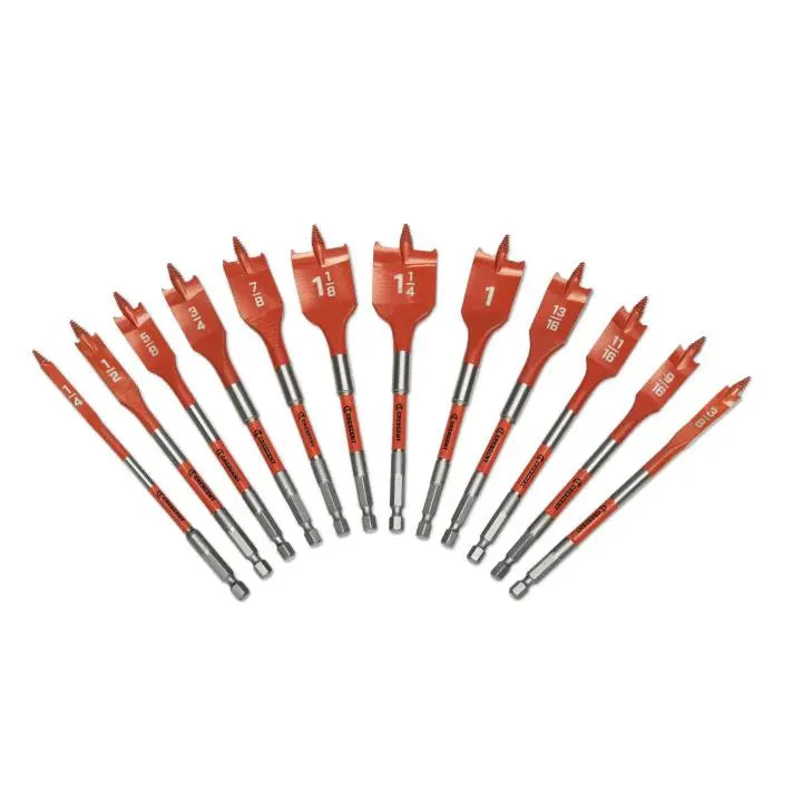 CRESCENT Set of 12 Screw Point Spade Drill Bit - GW CDSPSET-12 Drill Bit Set CRESCENT