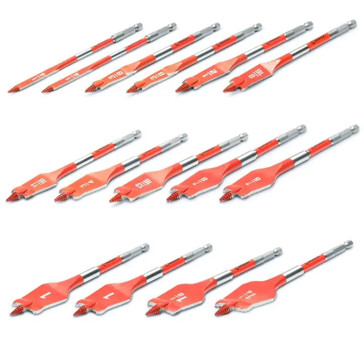 CRESCENT Set of 16 Screw Point Paddle Drill Bit - GW CDSPSET-16 Drill Bit Set CRESCENT