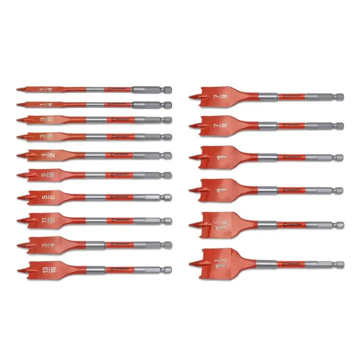CRESCENT Set of 16 Screw Point Paddle Drill Bit - GW CDSPSET-16 Drill Bit Set CRESCENT