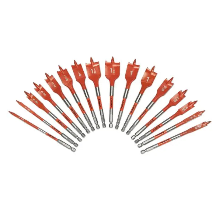 CRESCENT Set of 16 Screw Point Paddle Drill Bit - GW CDSPSET-16 Drill Bit Set CRESCENT