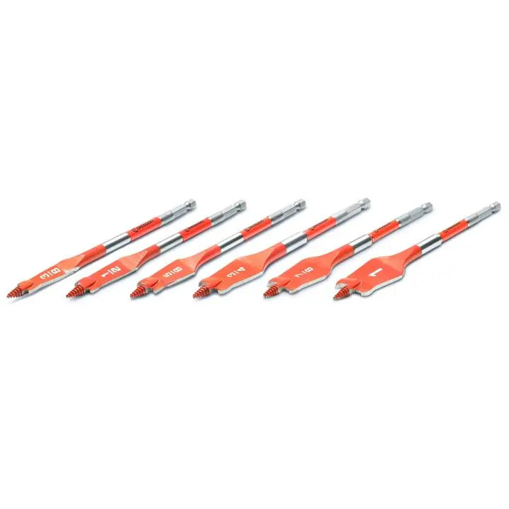 CRESCENT Set of 6 Screw Point Paddle Drill Bit - GW CDSPSET-6 Drill Bit Set CRESCENT