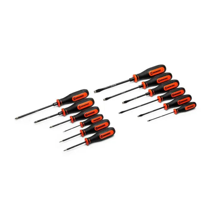CRESCENT Set of 12 Diamond Tip Dual Material Screwdriver - GW CDT12PCSET Screwdriver Set CRESCENT