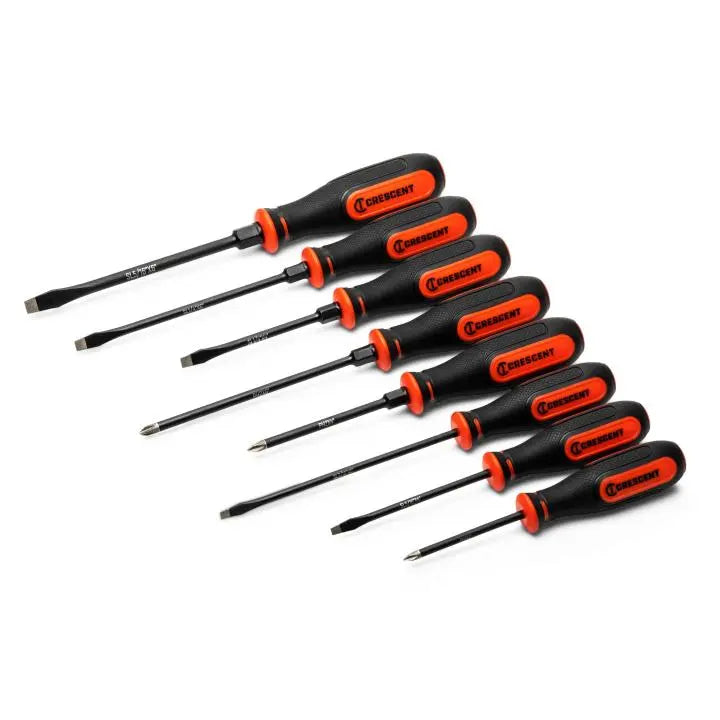 CRESCENT Set of 8 Diamond Tip Dual Material Screwdriver - GW CDT8PCSET Screwdriver Set CRESCENT