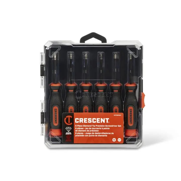 CRESCENT Set of 6 Diamond Tip Precision Screwdriver - GW CDTPR6PCSET Screwdriver Set CRESCENT