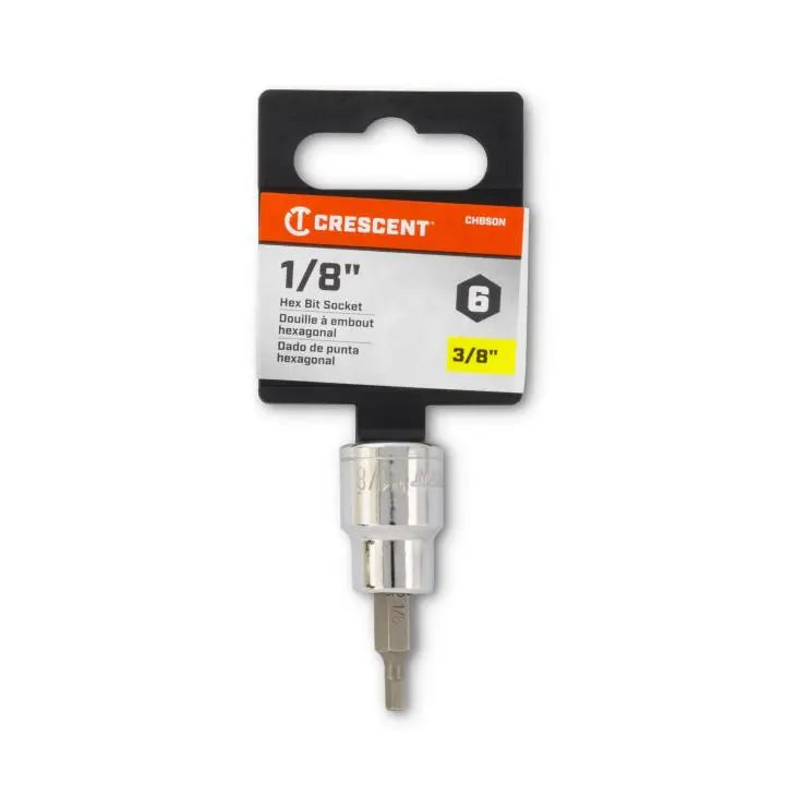 CRESCENT 3/8 in Drive SAE Hexagon Bit Socket, 1/8 in - GW CHBS0N
