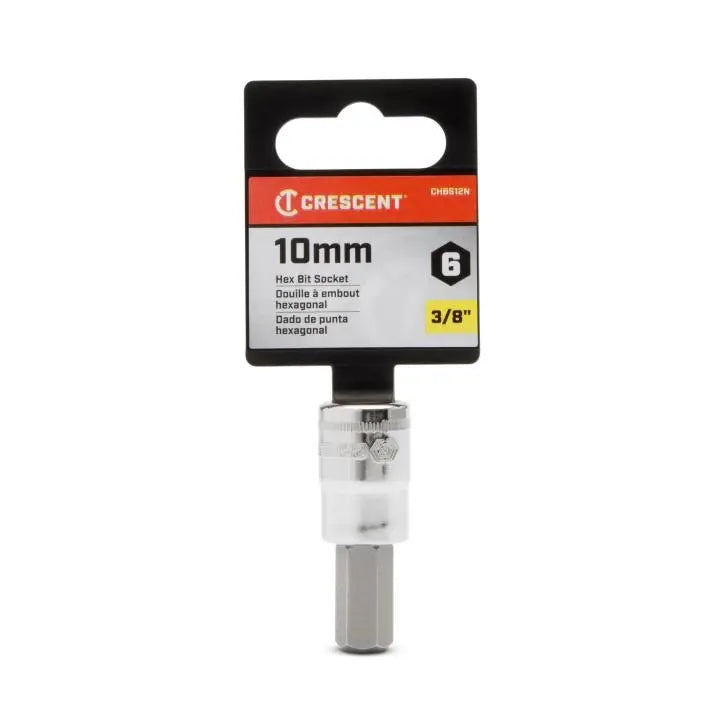 CRESCENT 3/8 in Drive Metric Hexagon Bit Socket, 10mm - GW CHBS12N