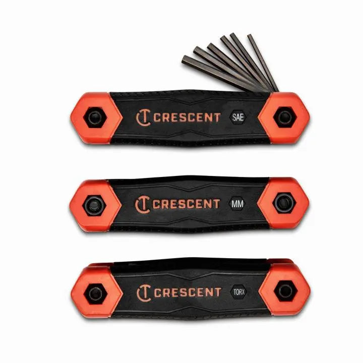 CRESCENT Set of 25 SAE/Metric/Torx Folding Dual Material Key - GW CHK3PC CRESCENT