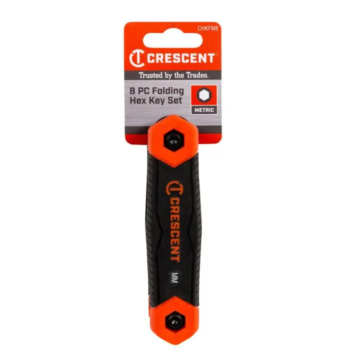 CRESCENT Set of 8 Metric Hexagon Folding Dual Material Key - GW CHKFM8 CRESCENT