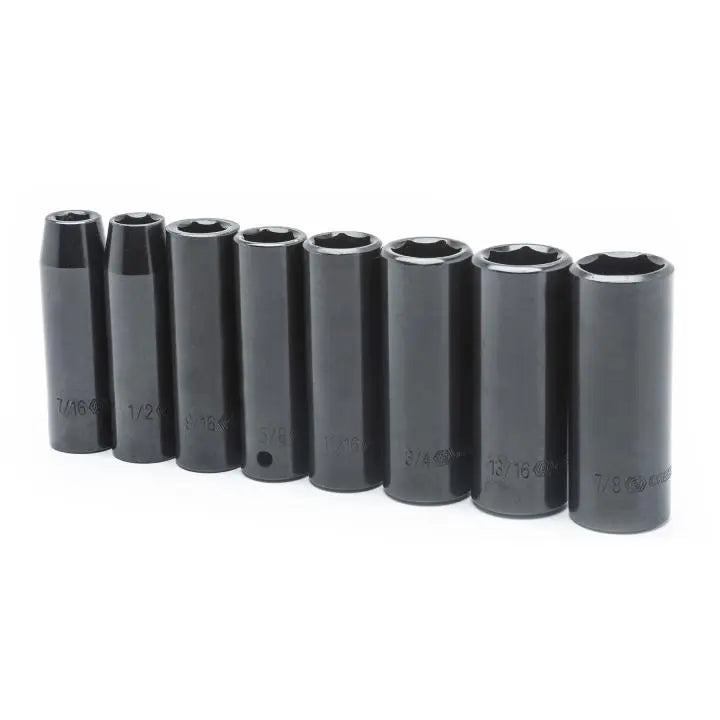 CRESCENT Set of 8 1/2 in Drive 6-Point SAE Deep Impact Socket - GW CIMS2N CRESCENT