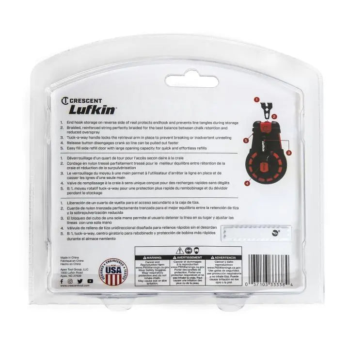 LUFKIN 50 ft Compact Hardmark Blue Chalk and Reel - GW CL50BA Chalk and Reel LUFKIN