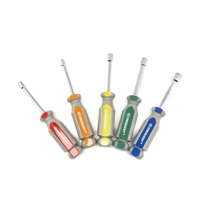 CRESCENT Set of 5 Metric Solid Shaft Tri-Lobe Acetate Nut Driver - GW CND5MM