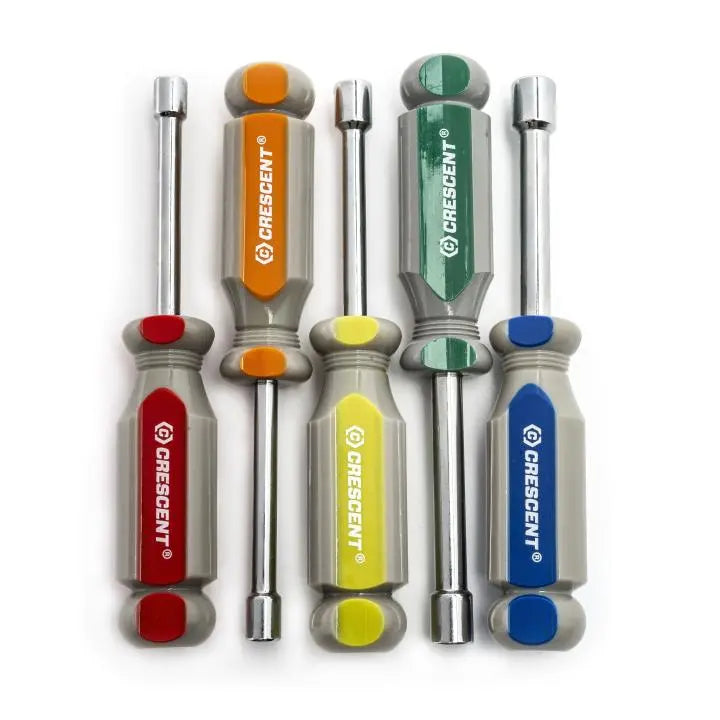 CRESCENT Set of 5 Metric Solid Shaft Tri-Lobe Acetate Nut Driver - GW CND5MM