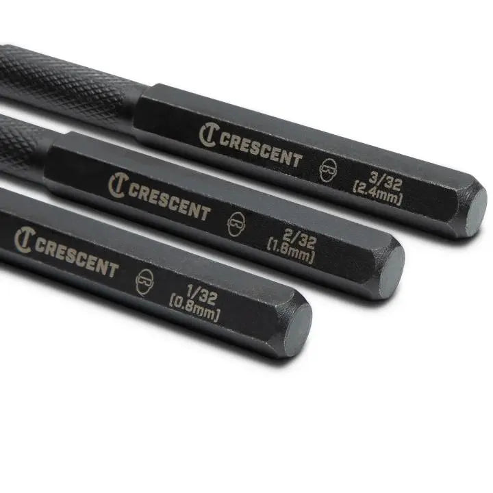 CRESCENT Set of 3 Steel Nail Punch - GW CNPS12332S Punch Set CRESCENT