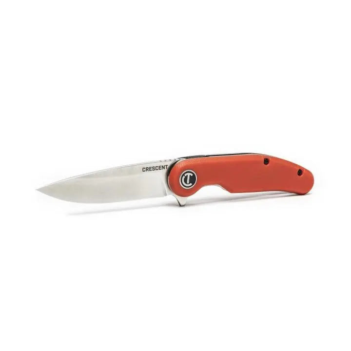 CRESCENT 3-1/4 in Drop Point Rawhide Pocket Knife with Composite Handle - GW CPK325CR