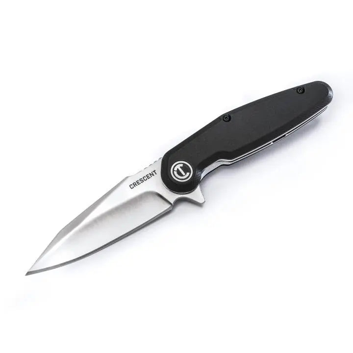 CRESCENT Black Harpoon Blade Composite Handle Pocket Knife, 3-1/2 in - GW CPK350C CRESCENT