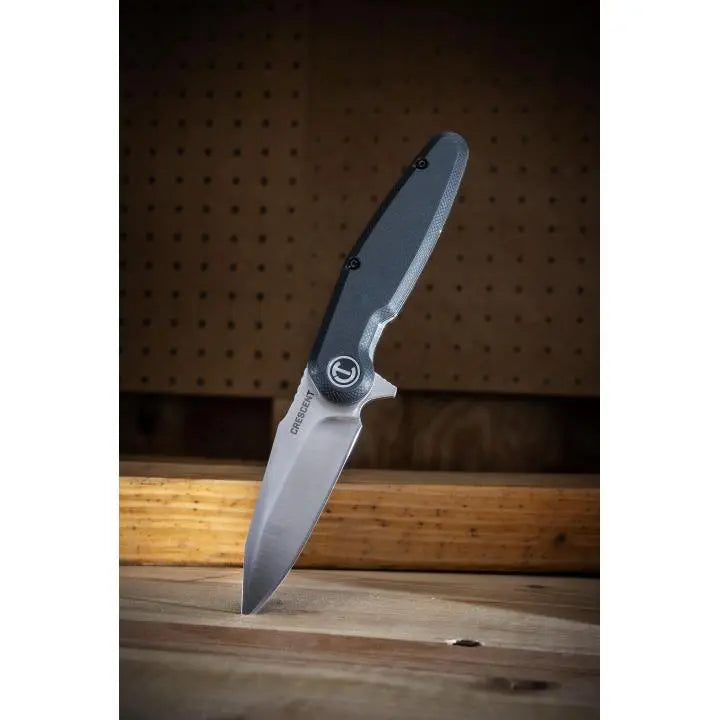 CRESCENT Black Harpoon Blade Composite Handle Pocket Knife, 3-1/2 in - GW CPK350C CRESCENT