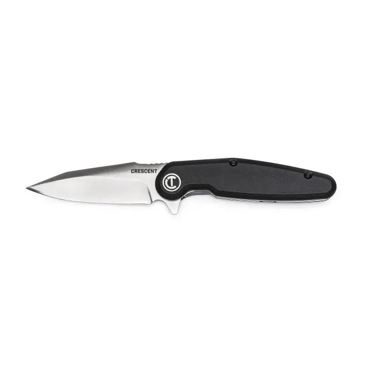 CRESCENT Black Harpoon Blade Composite Handle Pocket Knife, 3-1/2 in - GW CPK350C CRESCENT