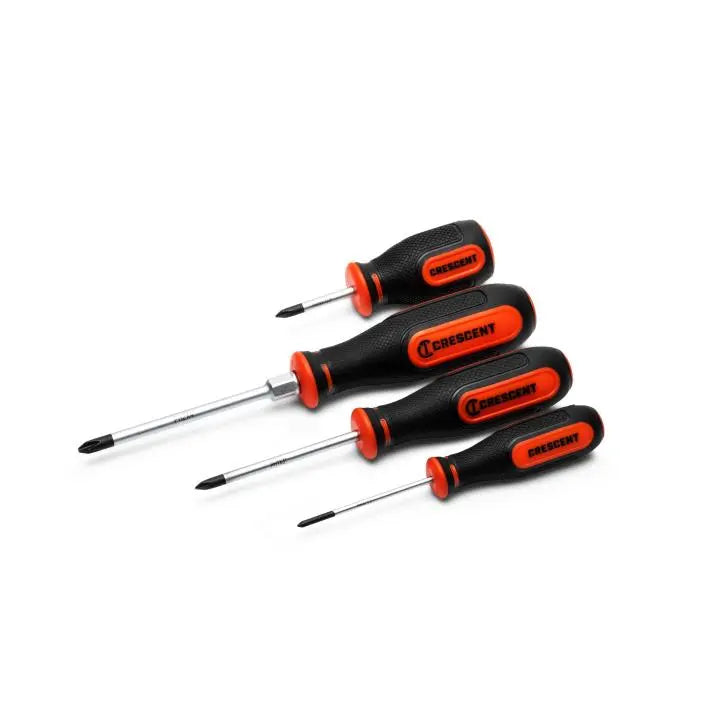 CRESCENT Set of 4 Phillips Dual Material Screwdriver - GW CPSET4PC Screwdriver Set CRESCENT